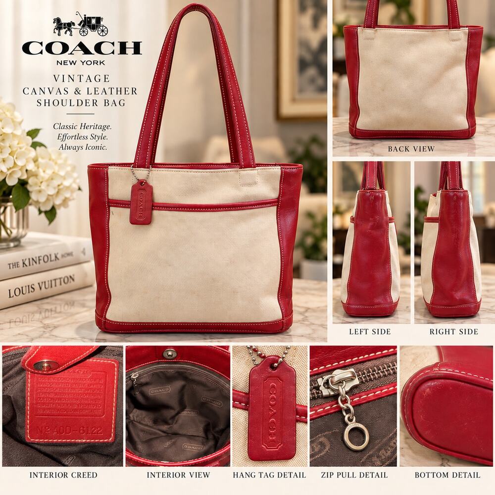 Coach Vintage 2000 Bleecker canvas and leather tote